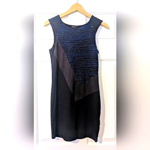 Elegant Black and Blue Sleeveless Dress